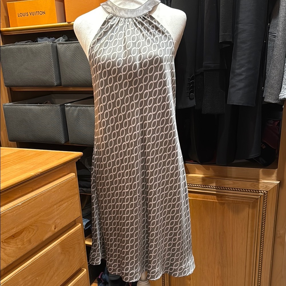 Elegant Gray Halter Dress